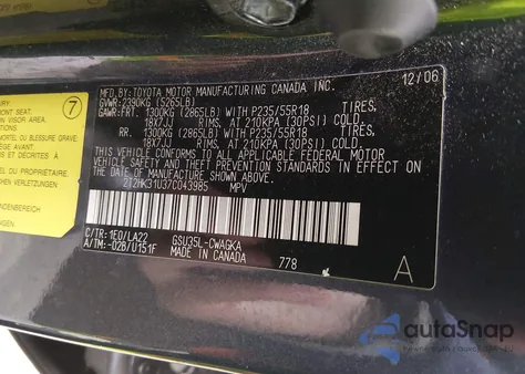 2007 Lexus Rx 350 z USA, uszkodzony, nr VIN 2T2HK31U37C043985